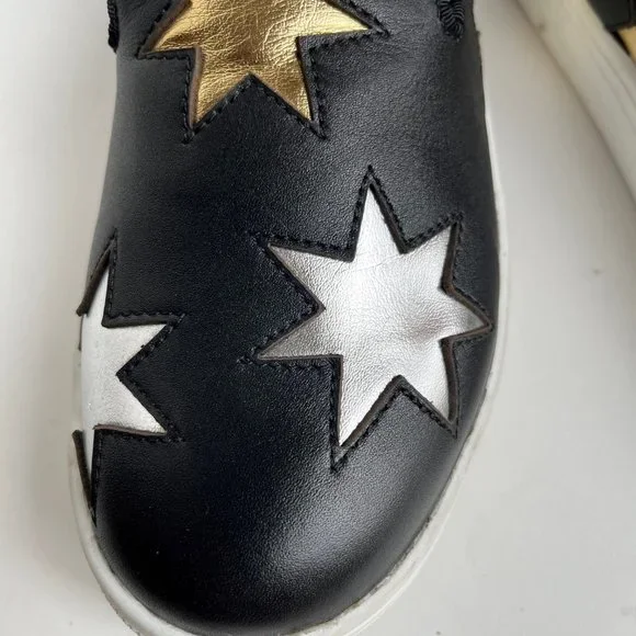 Sam Edelman Star Slip On Sneakers, Metallic Gold Silver Black, Size: 9, New! - Picture 4 of 7